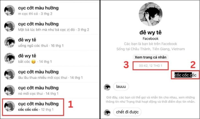 Nhấn vào tin nhắn để xem nội dung cụ thể