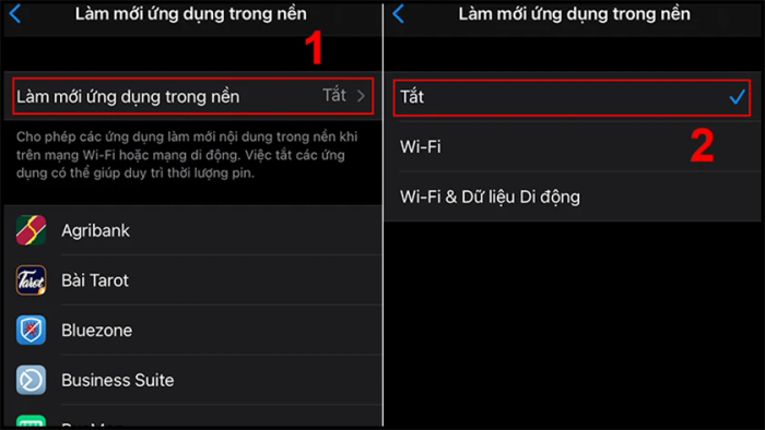 Vô hiệu hóa tính năng làm mới ứng dụng nền trên iPhone