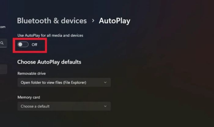 Tắt tính năng AutoPlay trên thiết bị