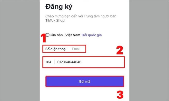 Lựa chọn đăng nhập bằng Số điện thoại hoặc Email
