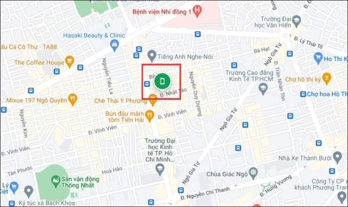 Xác định vị trí điện thoại thông qua bản đồ