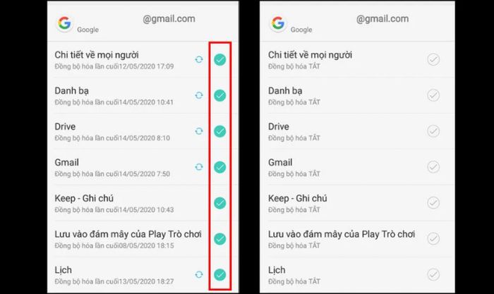 Tích chọn vào tính năng và ứng dụng bạn muốn tắt