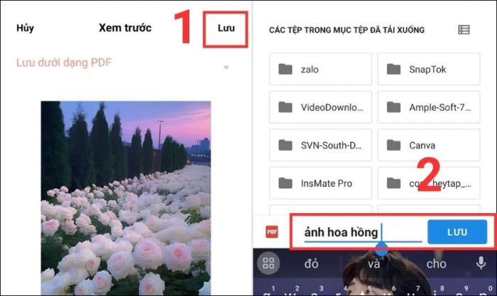 Lưu file PDF vừa được tạo từ Google Photos.