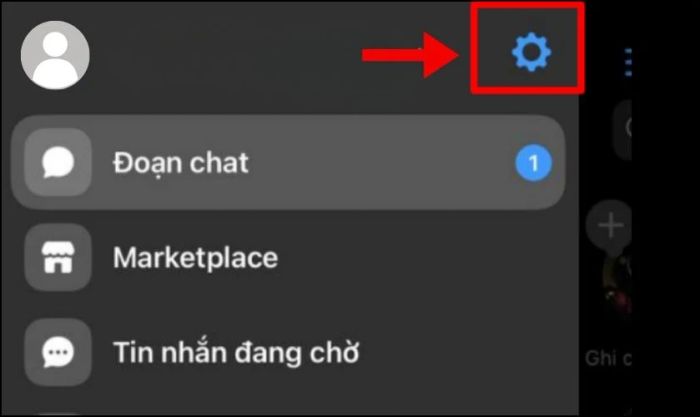 Nhấn vào biểu tượng Cài đặt
