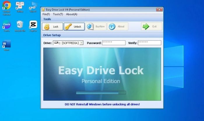 Easy Drive Lock - Phần mềm ẩn ổ cứng có phí trên Windows 10