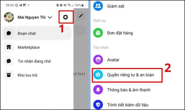Nhấn vào biểu tượng 3 dấu gạch ngang