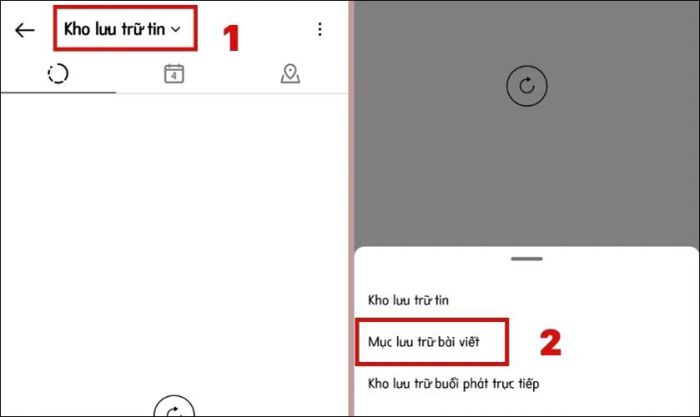 Nhấn vào Kho lưu trữ tin và chọn Mục lưu trữ bài đăng