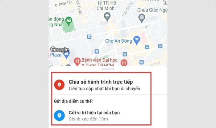 Chia sẻ vị trí thông qua Zalo