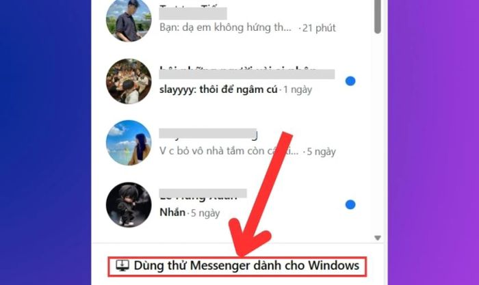 Nhấn vào Dùng thử Messenger dành cho Windows
