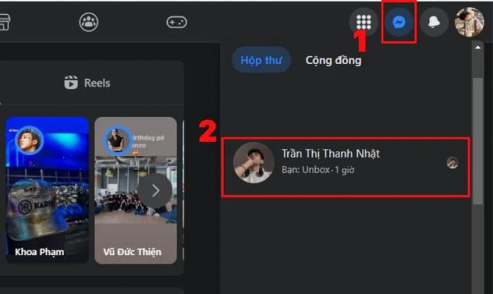 Hướng dẫn xóa toàn bộ cuộc trò chuyện trên Messenger giữa hai bên trên máy tính