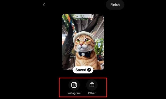 Chia sẻ nhanh bằng cách nhấn vào Instagram hoặc Other