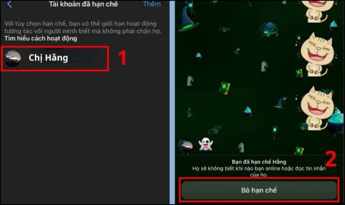 Nhấn chọn Bỏ hạn chế ở phía dưới màn hình