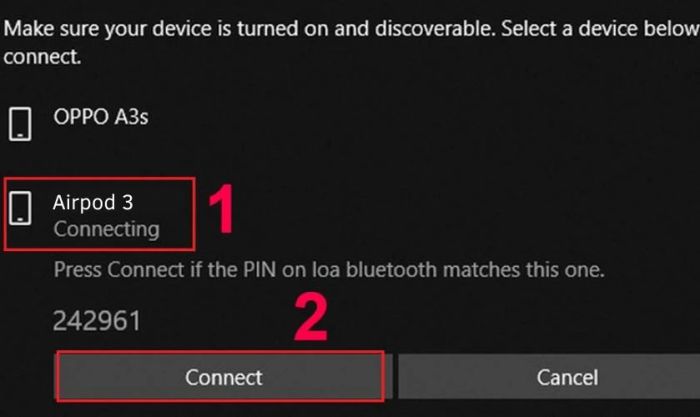 Nhấn vào nút Connect để kết nối