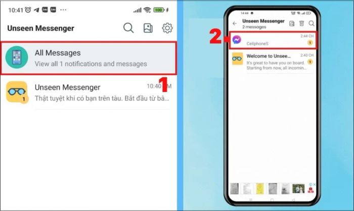 Chọn mục All Messages để xem lại tin nhắn đã thu hồi