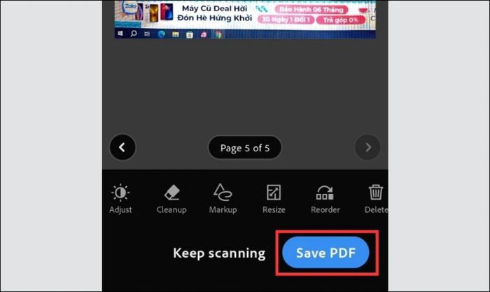 Nhấn Save PDF để lưu file vừa tạo về thiết bị