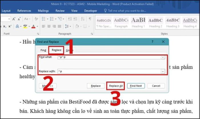 cách loại bỏ dòng trống trong word 