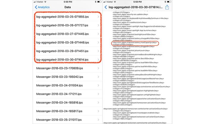 kiểm tra dung lượng pin iPhone