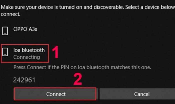 Nhấn vào nút Connect để kết nối