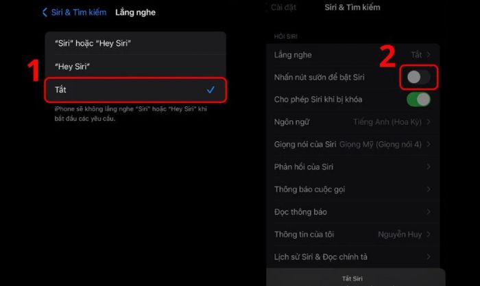 Kéo nút gạt sang trái cho đến khi chuyển sang màu xám để tắt tính năng