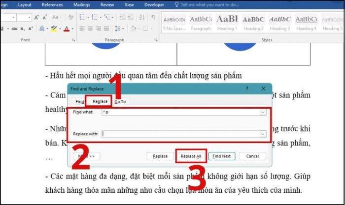 loại bỏ toàn bộ khoảng trống giữa các dòng 