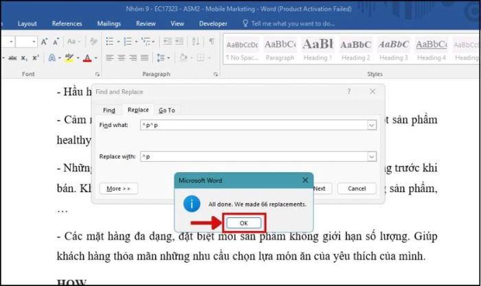 loại bỏ khoảng trống giữa các dòng trong word 