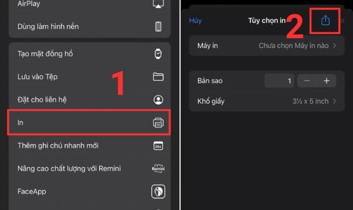 Nhấn vào biểu tượng chia sẻ nằm ở góc trên bên phải màn hình.