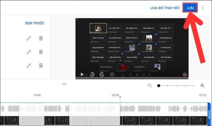 Nhấn Lưu để lưu video YouTube đã cắt
