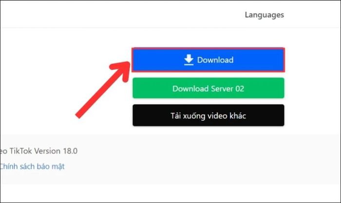 Nhấn Download để tải video TikTok không logo