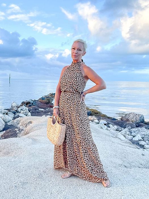 Another reviewer showcasing the cheetah print dress