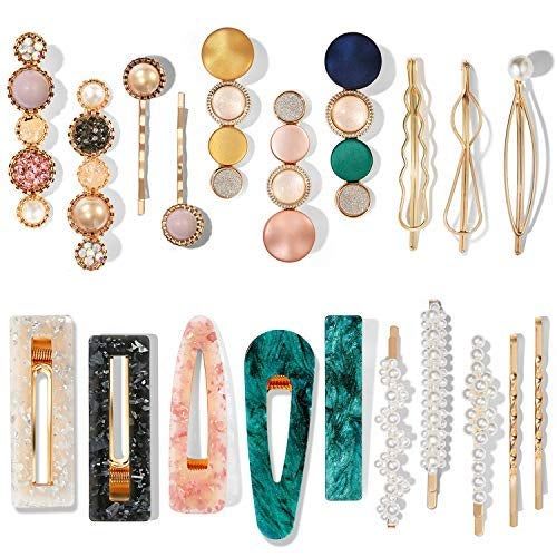 a set of 20 hair accessories featuring pearls and other decorative details