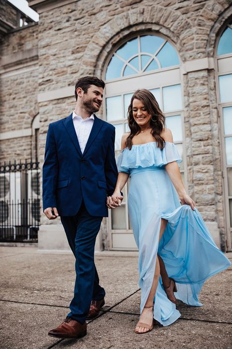 another reviewer showcasing the dress in blue