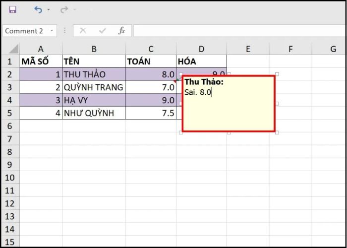 tạo bình luận trong Excel thông qua thanh Ribbon