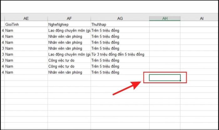 Xác định vị trí cần chèn hình ảnh chữ ký tay vào file Excel