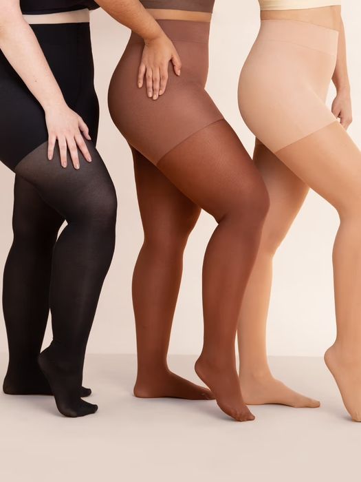 Models showcasing the various tights