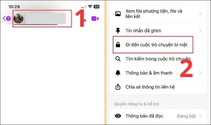Hướng dẫn mở cuộc trò chuyện bí mật trên Messenger bằng điện thoại iPhone