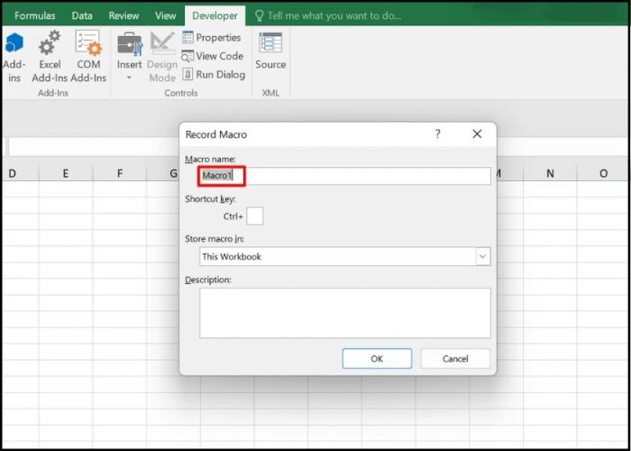 Vào mục Macro Name - cách sử dụng Macro trong Excel