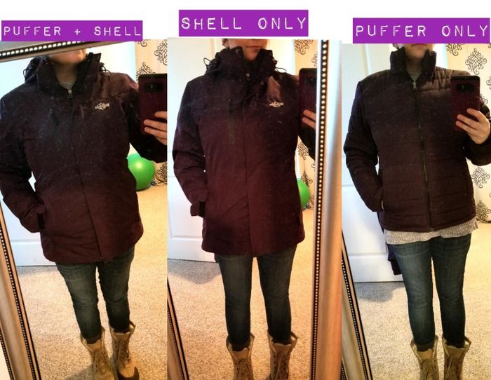 A reviewer demonstrates the three versatile ways to wear this jacket.