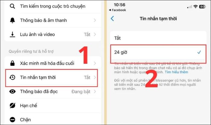 Tin nhắn trong cuộc trò chuyện bí mật có tự động xóa không?