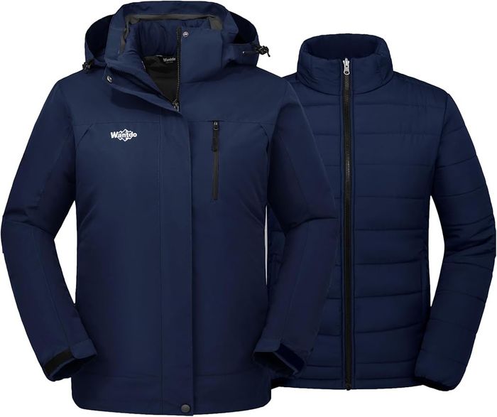 Two fashionable winter jackets with hoods and zippers are showcased in a shopping article. One of them features a logo on the chest.