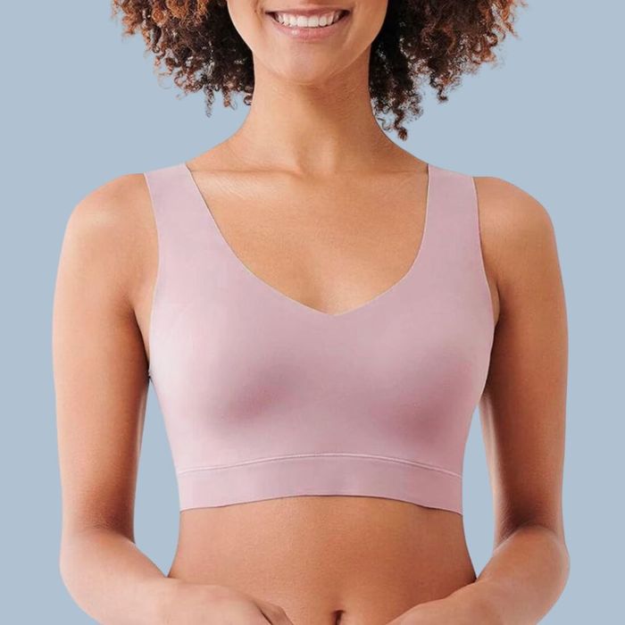 A model displaying the khaki bra