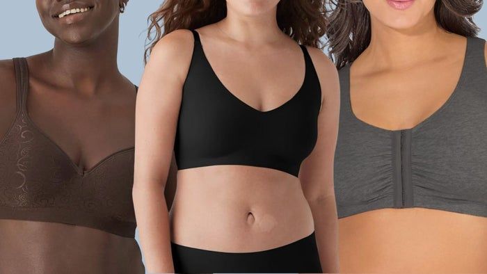 A plunge bra with cooling fabric, a versatile longline bra, and a sports bra featuring front closure.