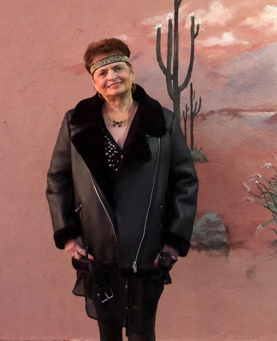 Reviewer styling the jacket in black