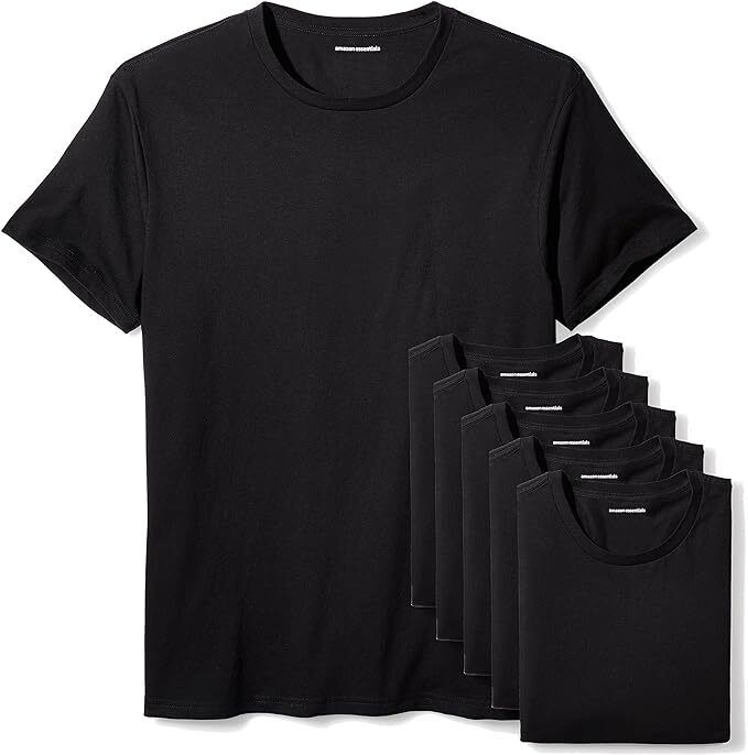 The classic black t-shirt, a timeless wardrobe staple.