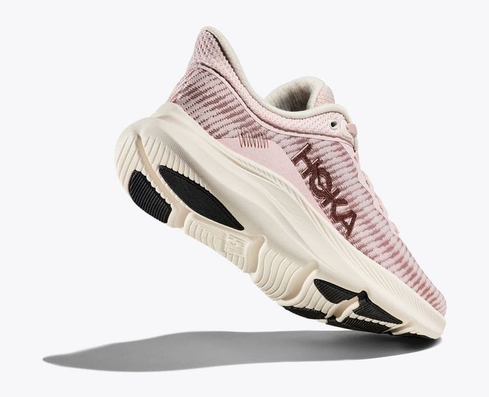 A single Hoka running shoe with a finely crafted, cushioned sole and a breathable mesh upper, designed for top-tier comfort and performance.