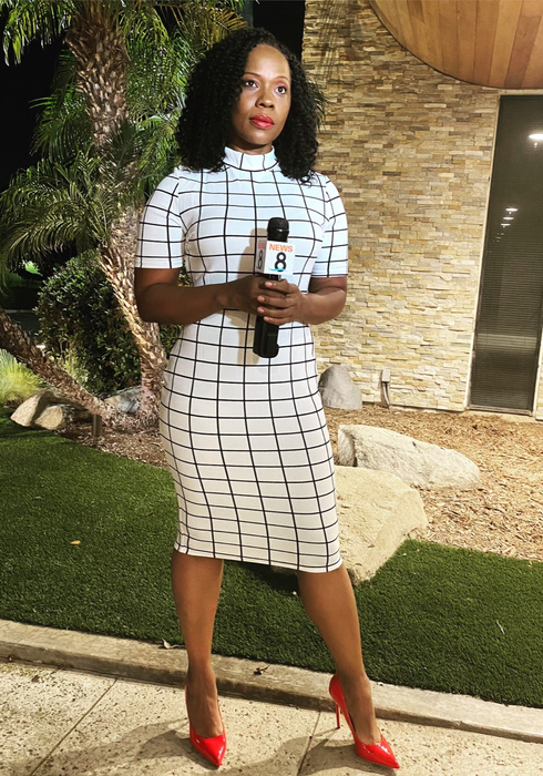 another reviewer showcasing the white dress