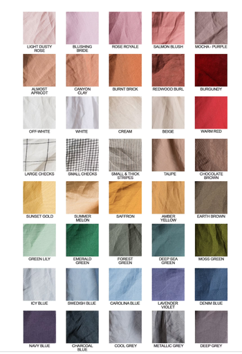 Color swatches showcasing different dress fabrics.