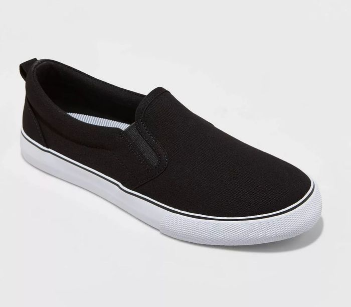 The black slip-ons