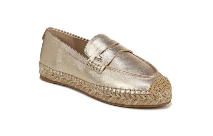 The gold-tone slip-on sandals