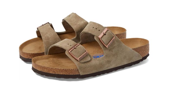 The taupe suede sandals