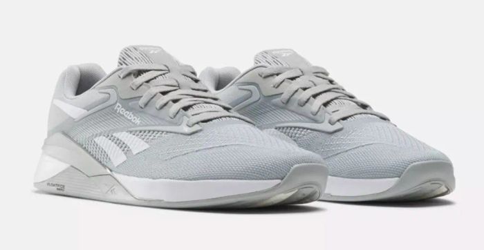 The stylish grey sneakers